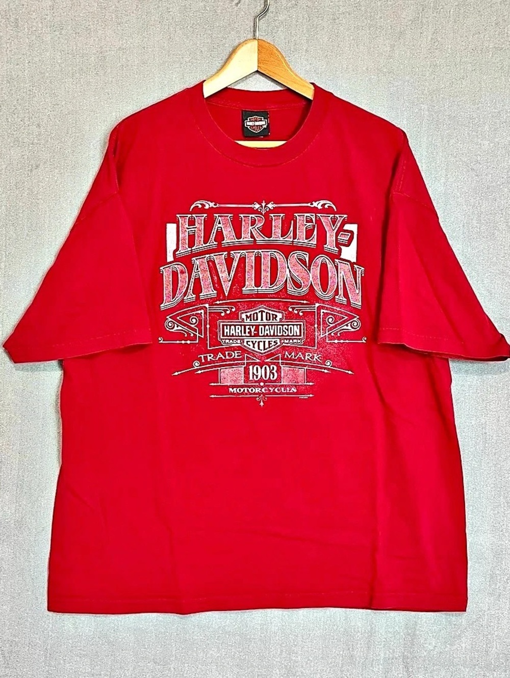 Harley-Davidson 2013 Red and White Graphic Tee Size XXL